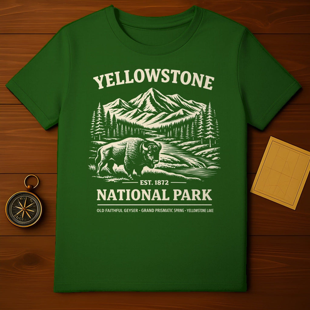 Yellowstone National Park Est. 1872 Green T-Shirt