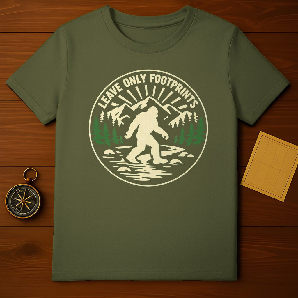 Bigfoot Mountain Trees Leave Only Footprints T-shirt product type