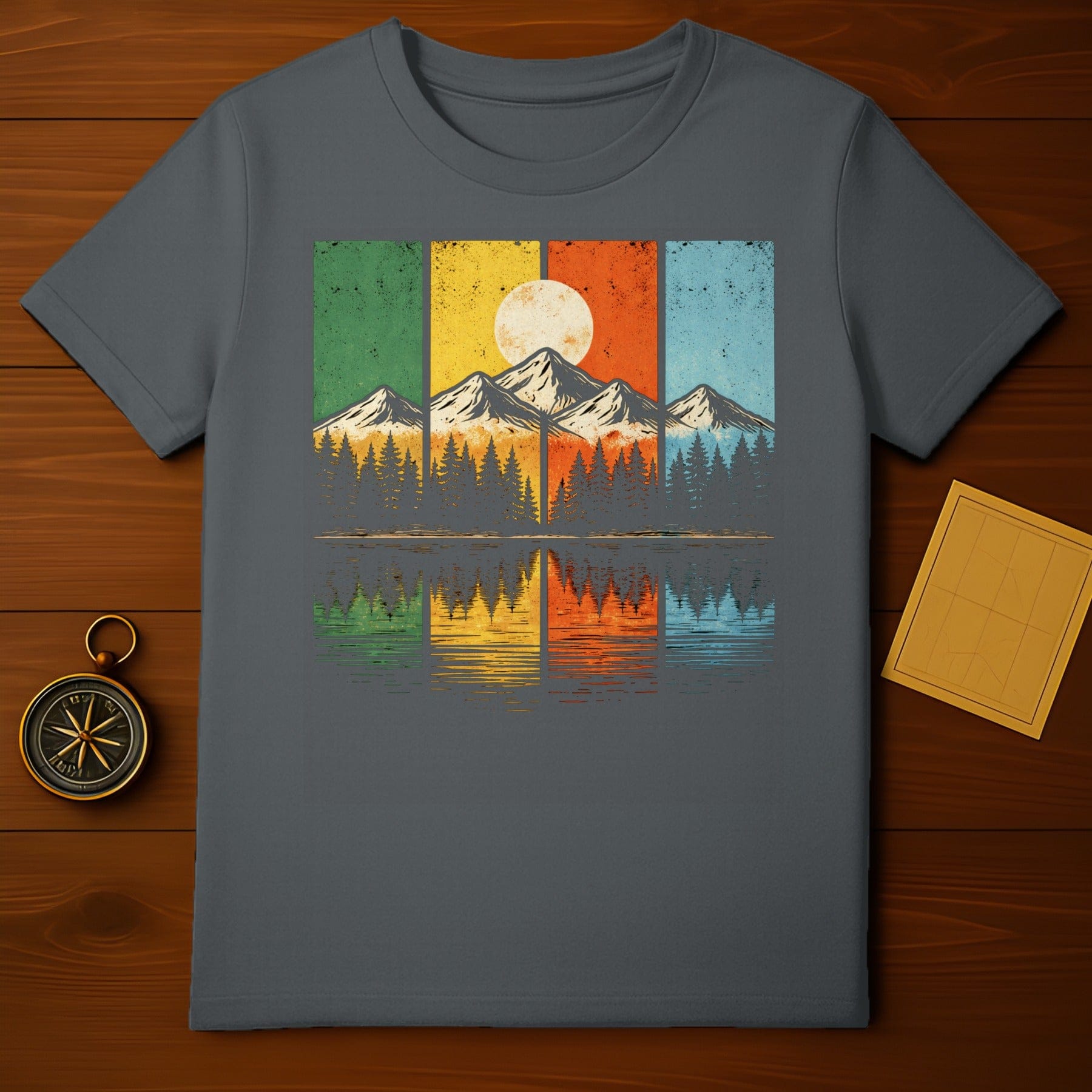 Vintage Mountain Sunset Graphic Tee Shirt
