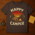 Happy Camper Graphic Print Camping Theme T-Shirt