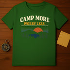 Green Camp More Worry Less Mountain Sunset T-Shirt