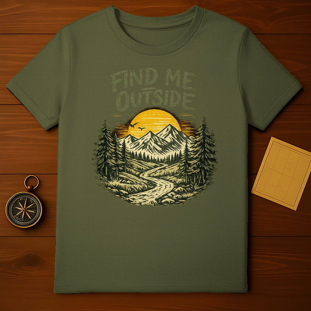 Find Me Outside Scenic Mountain Design Shirt