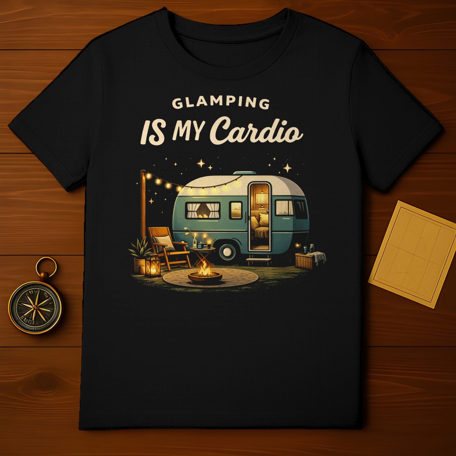 Glamping Is My Cardio Camper T-Shirt Adventure