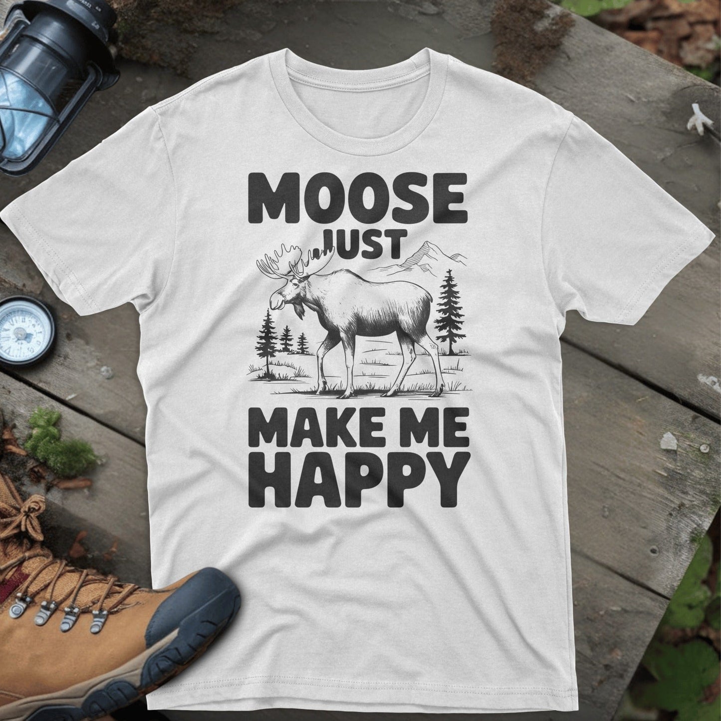 Moose Just Make Me Happy Graphic T-Shirt product