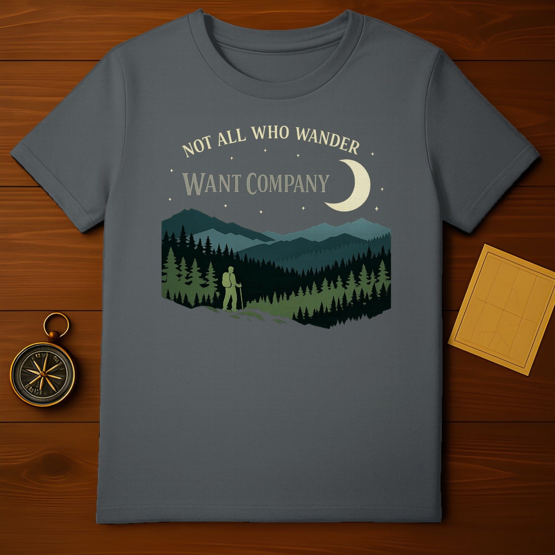 Not All Who Wander Want Company Forest Hiker Moon Stars product type
