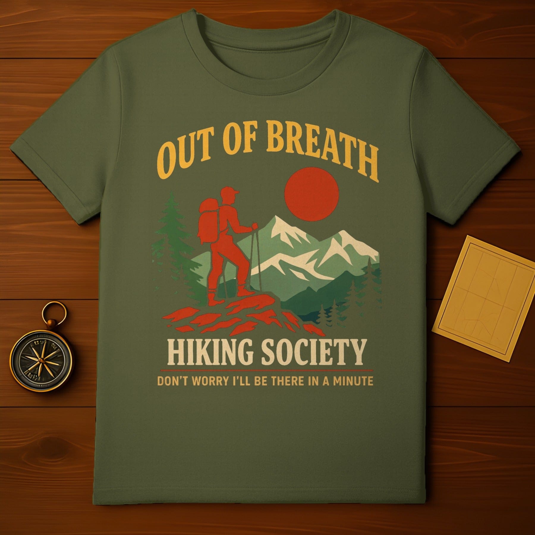 Out of Breath Hiking Society Graphic T-Shirt