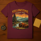 Yellowstone National Park Landscape Buffalo T-Shirt