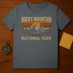 Grey t-shirt with "Rocky Mountain National Park" text and mountain graphic.