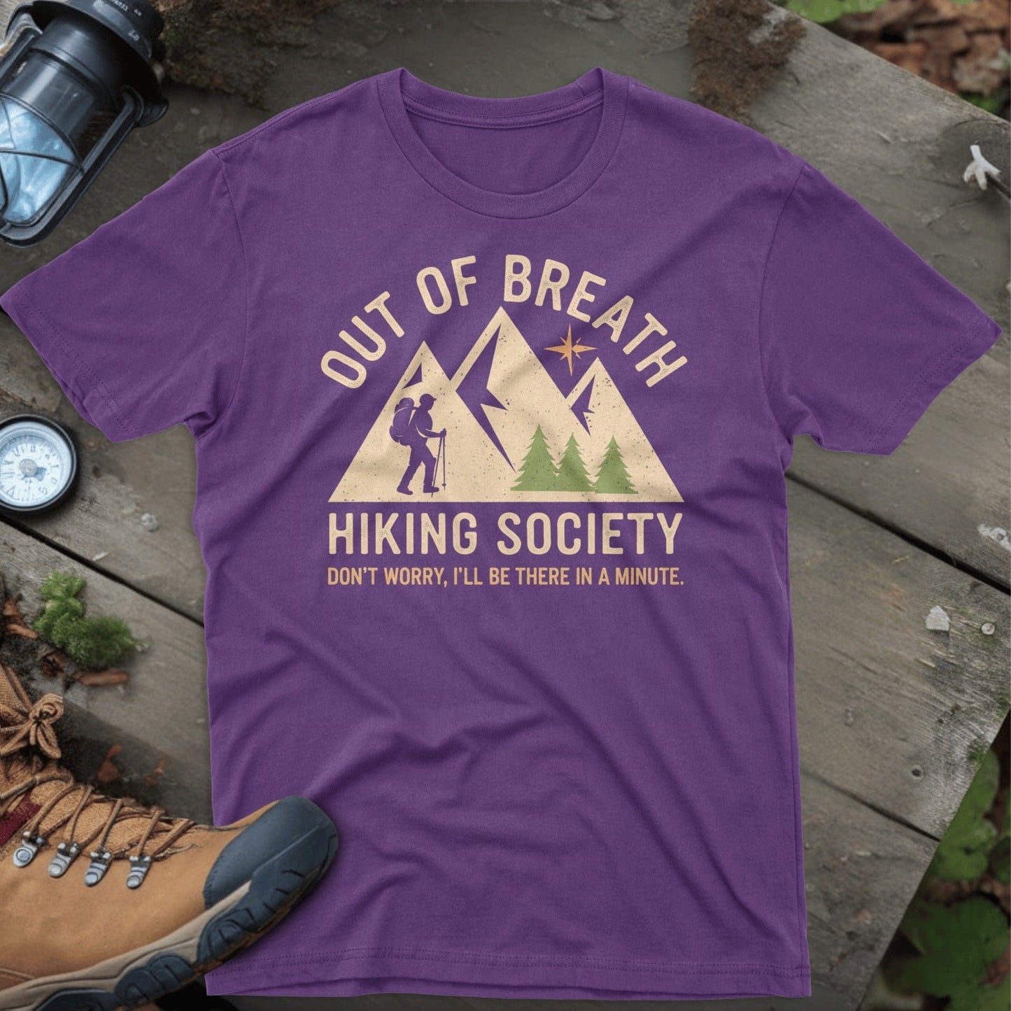 Out of Breath Hiking Society Funny Hiking Shirt product type