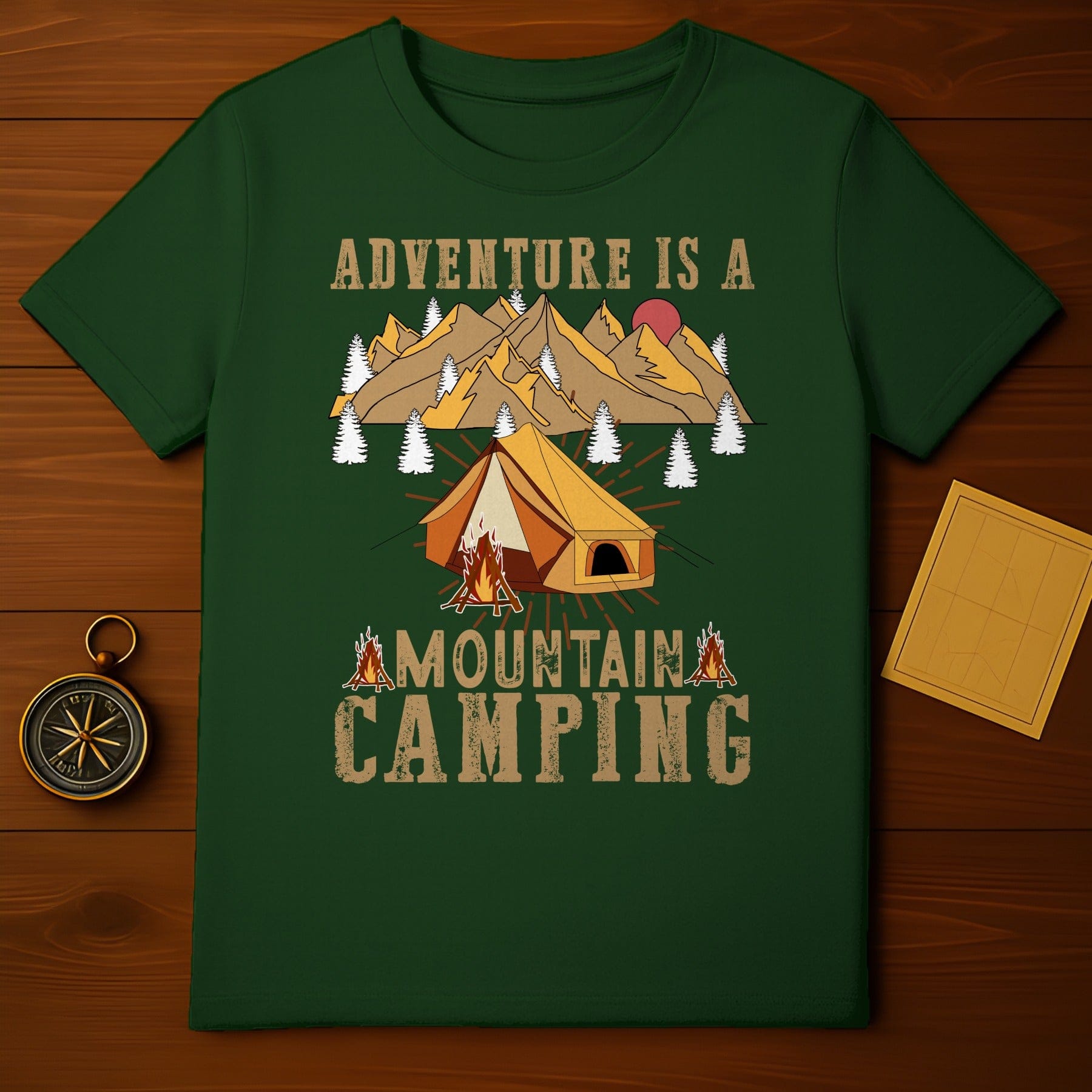 Adventure Is A Mountain Camping T-shirt