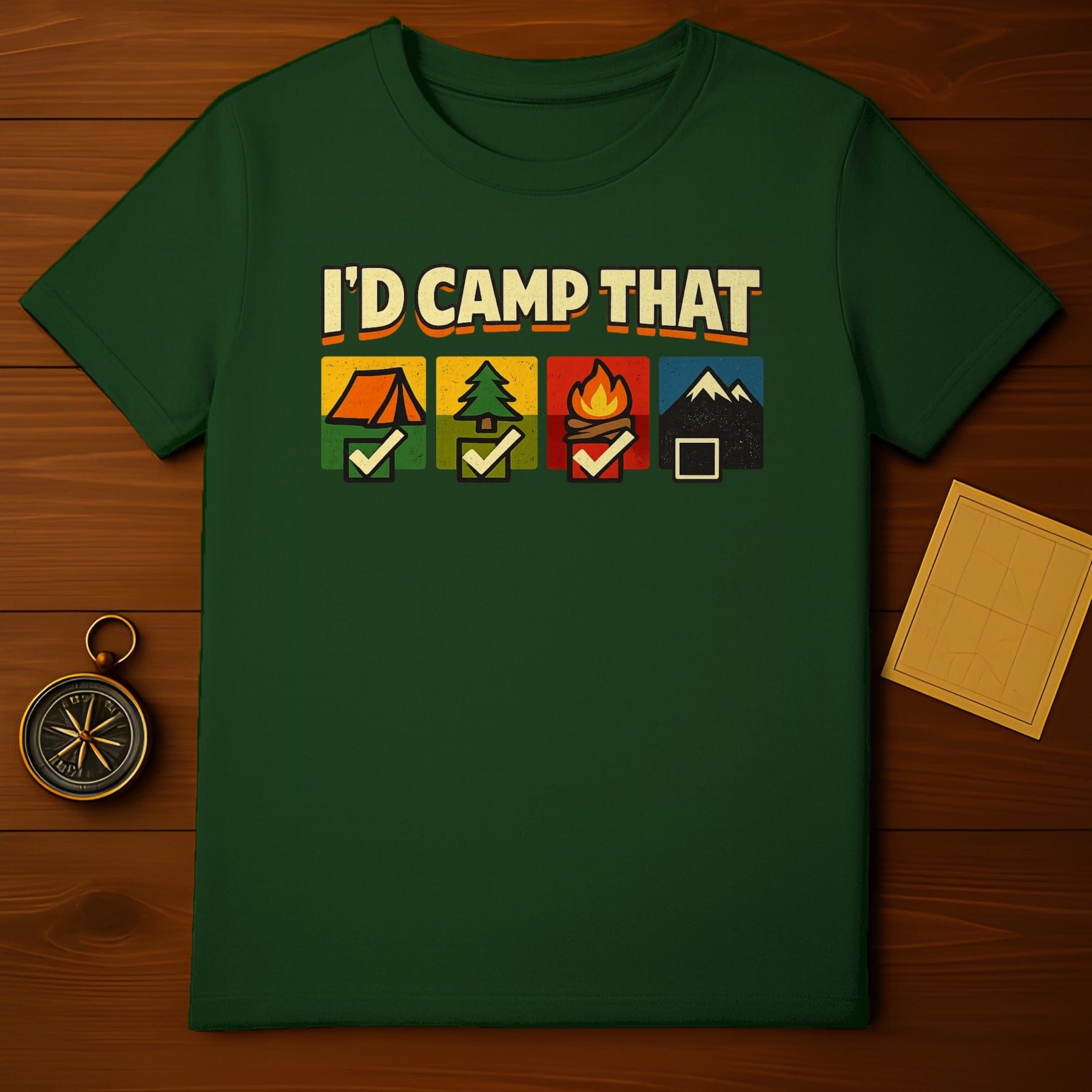 I'd Camp That Graphic Design T-shirt Product
