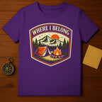 Where I Belong Camping Scene T-Shirt for Outdoor Lovers