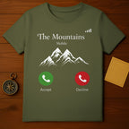 The Mountains Mobile Accept Decline Call T-Shirt