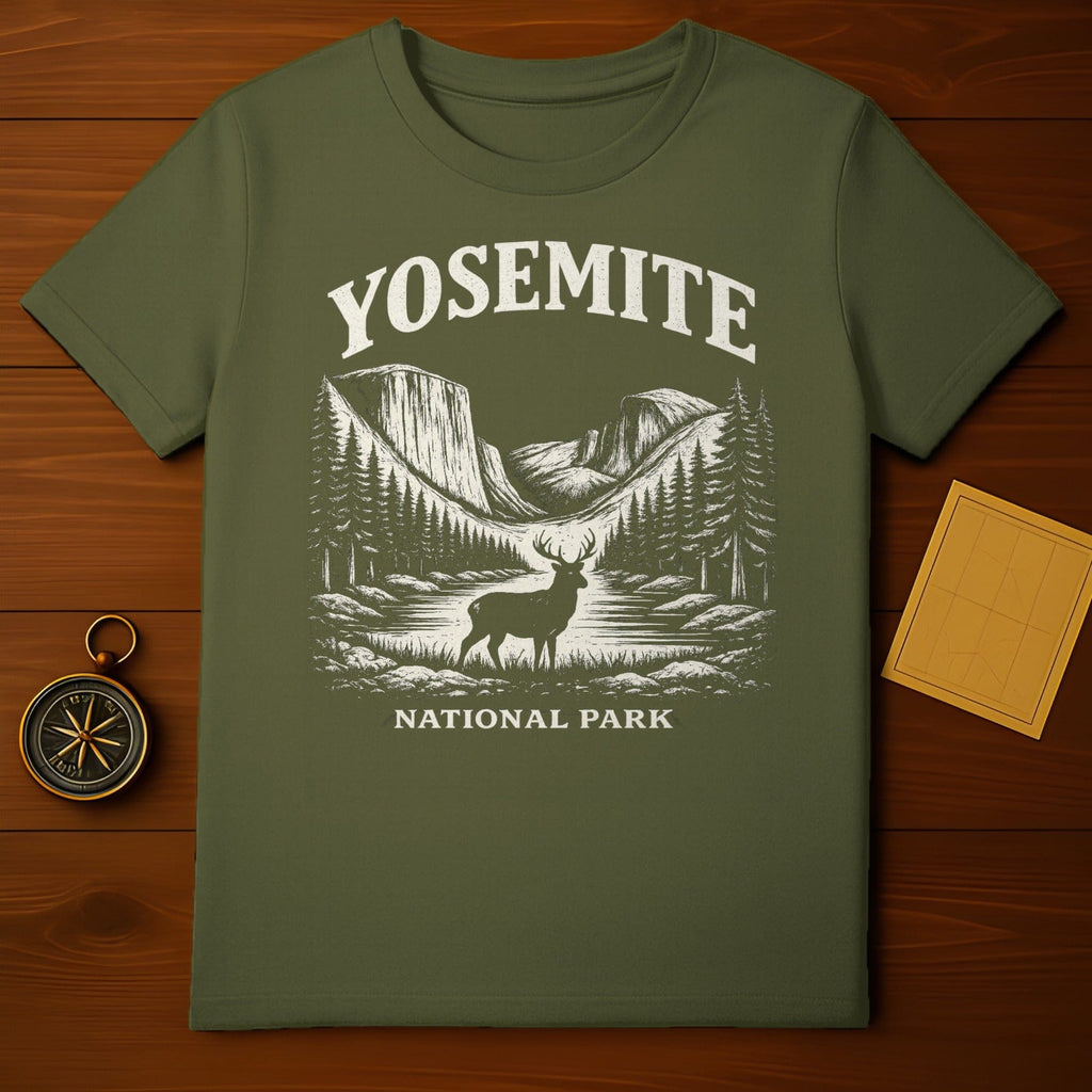 Yosemite National Park Deer Landscape Design T-shirt