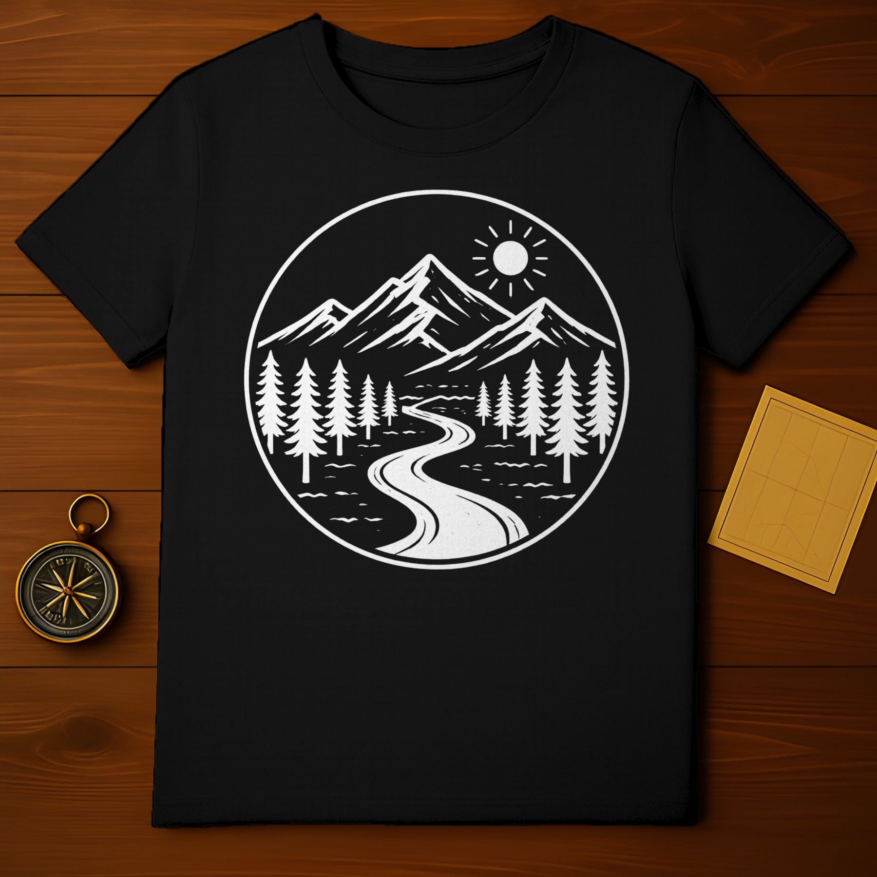 Mountain and Pine Trees Scenic Path T-shirt