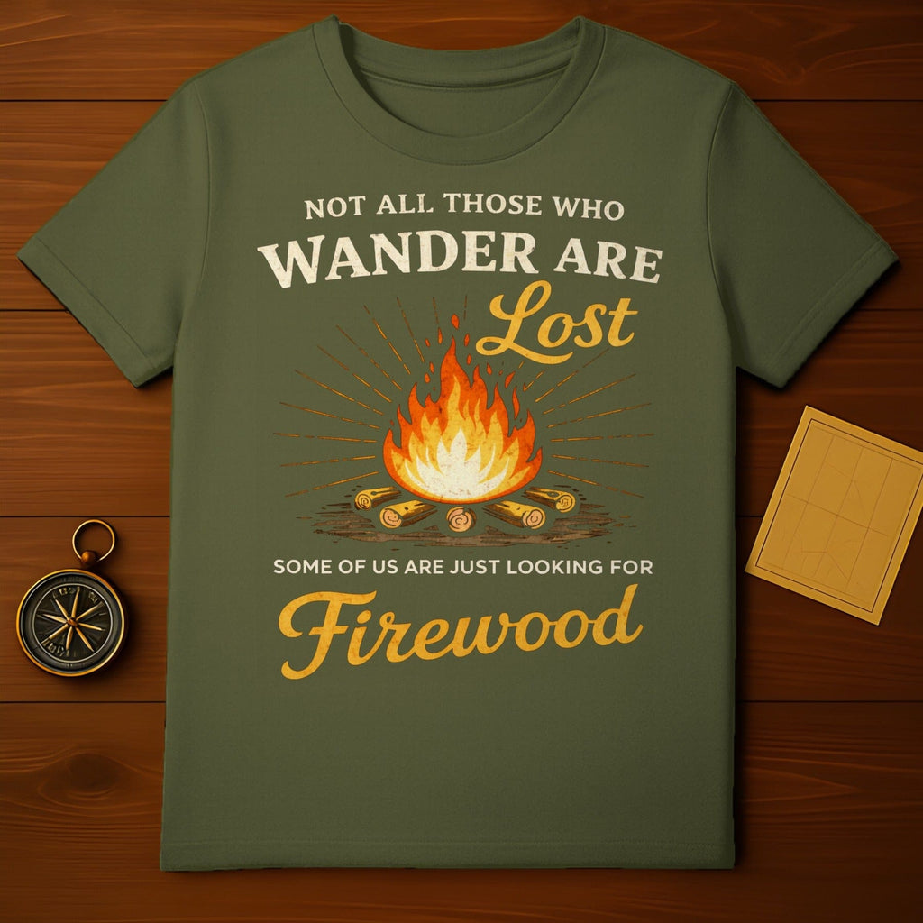 Not All Those Who Wander Are Lost Firewood T-Shirt