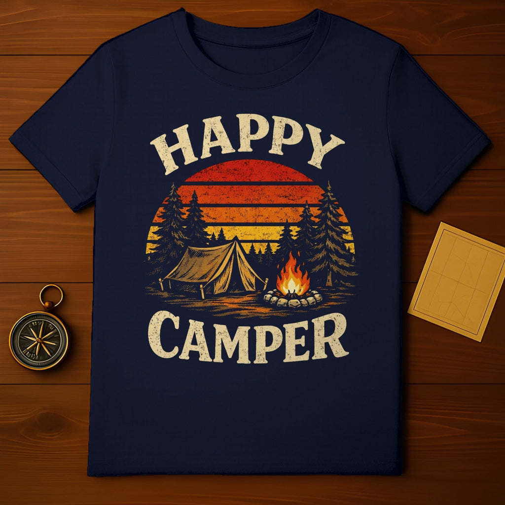 Happy Camper Sunset Graphic T-Shirt Camping Product