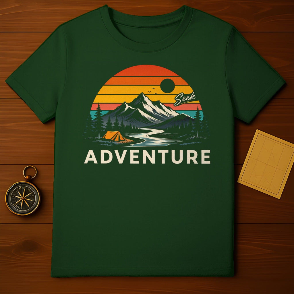 Seek Adventure Mountains Camping Graphic T-Shirt