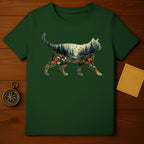 Nature and Cat Themed Graphic Design T-shirt