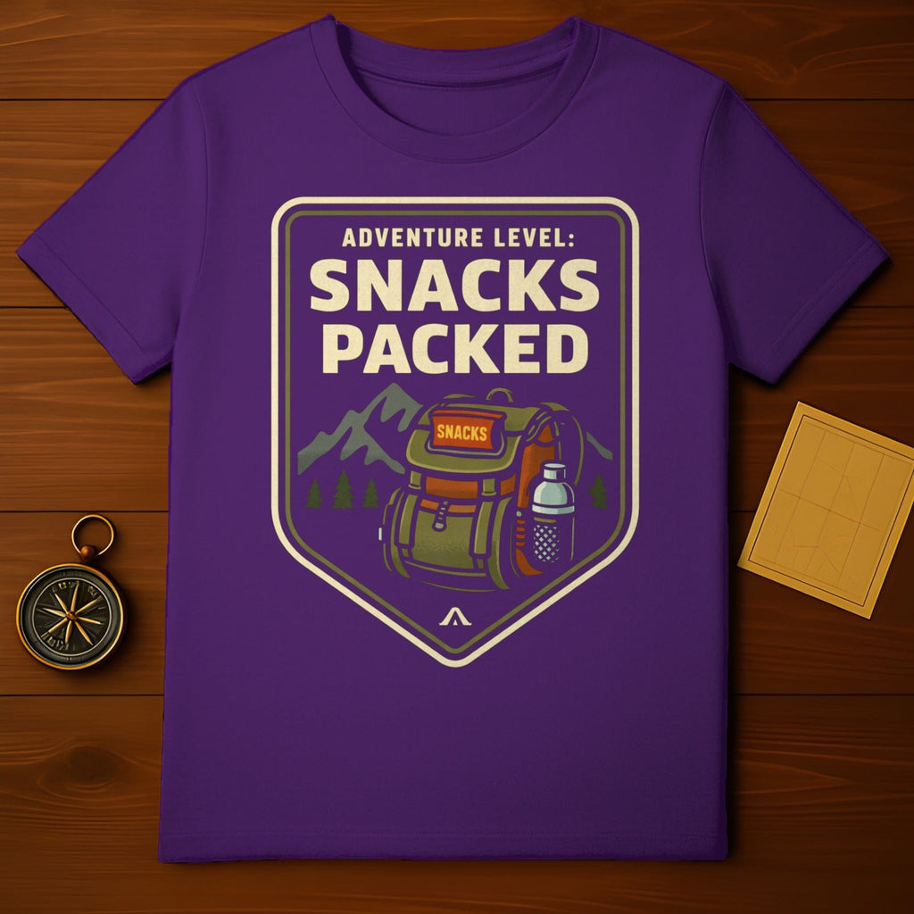 Adventure Level Snacks Packed Hiking T-Shirt