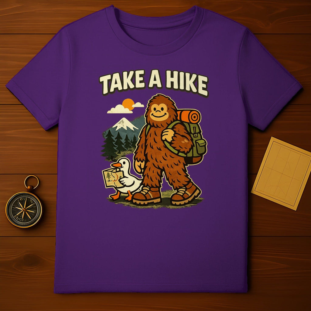 Take a Hike Bigfoot and Duck Hiking T-Shirt