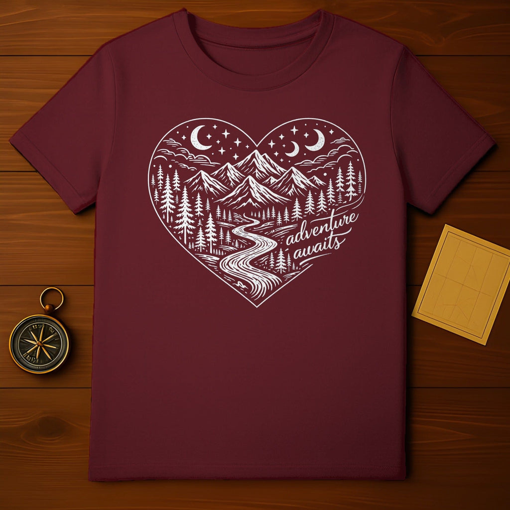 Heart Shaped Adventure Awaits Graphic Shirt