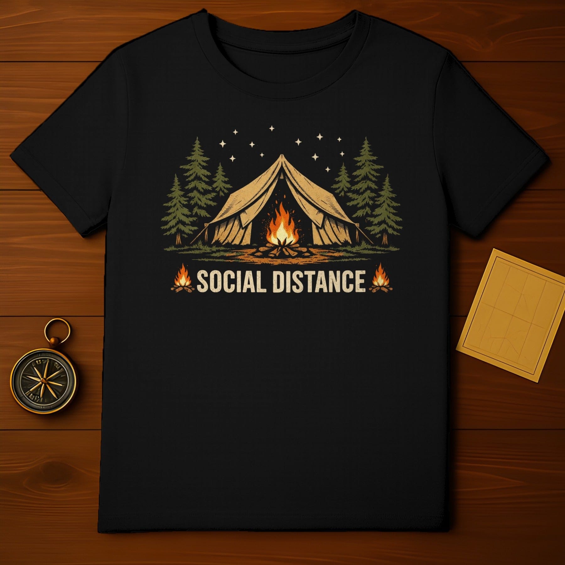 Social Distance Camping Tent Campfire Pine Trees Stars product type