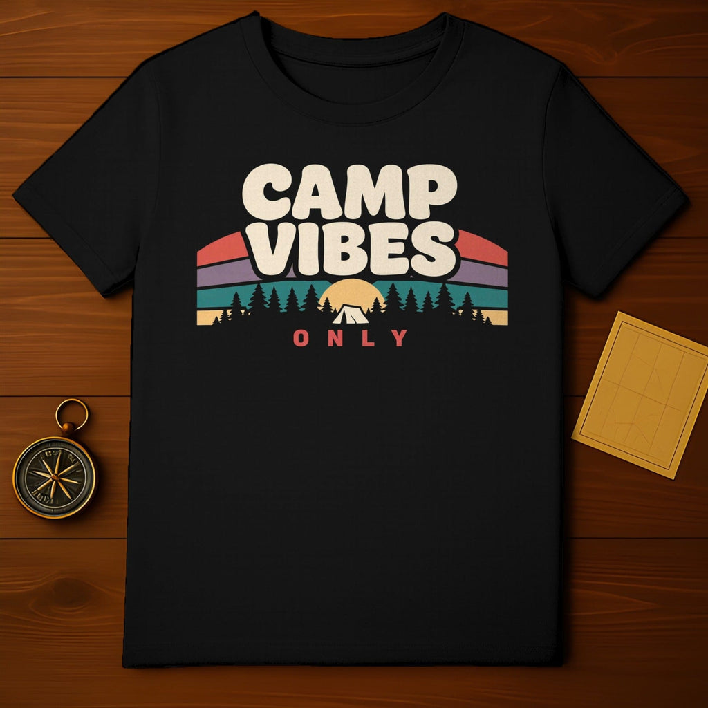 Retro Camp Vibes Only Forest Skyline Design product type
