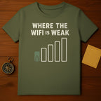 WHERE THE WIFI IS WEAK Outdoor Adventure Funny product type