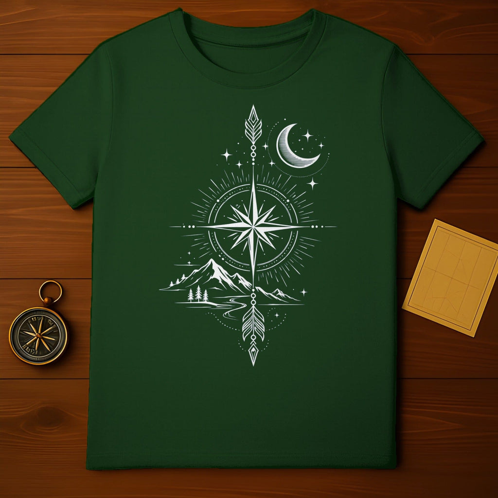 Celestial Mountain Compass Graphic T-Shirt