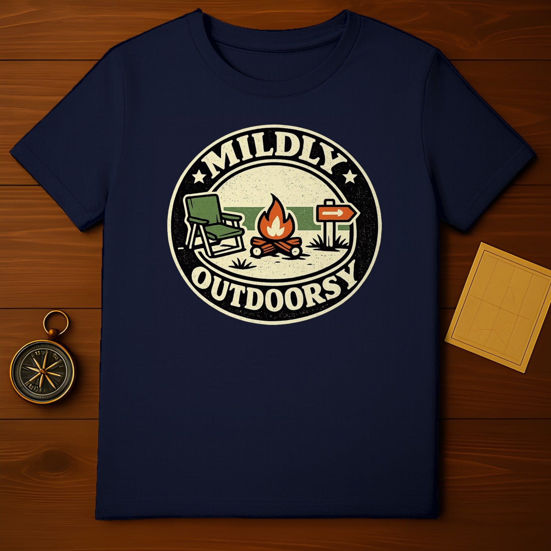 Mildly Outdoorsy Campfire Design T-shirt
