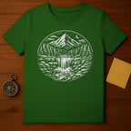 Scenic Mountain and Waterfall Artwork T-shirt