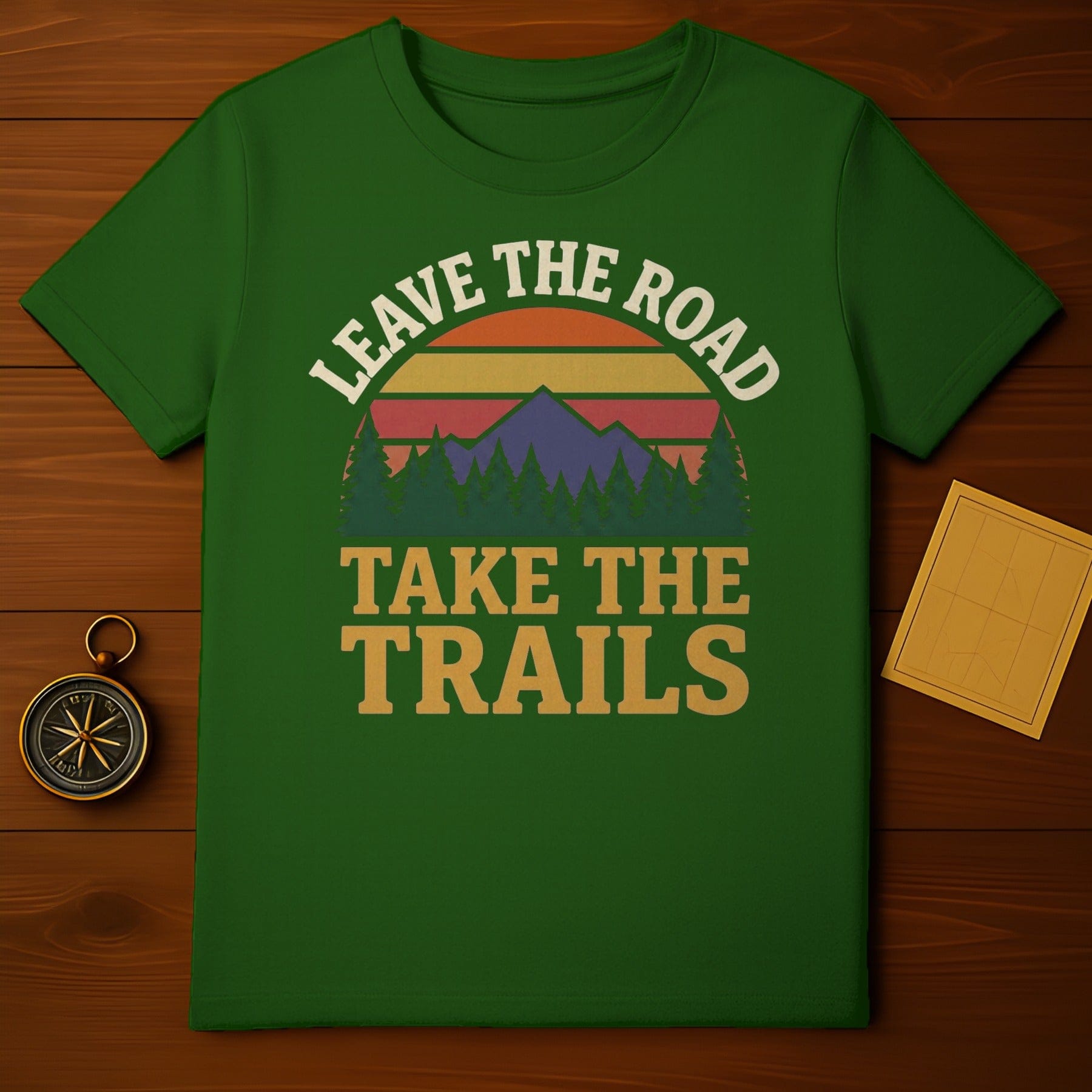 Leave The Road Take The Trails Mountains Sunset t-shirt