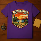 Slow Hike Club Scenic Sunset and Mountains T-shirt