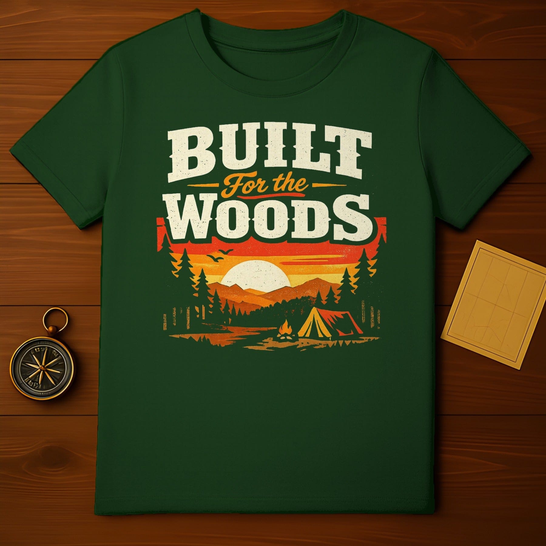 Built for the Woods Camping Scene Shirt