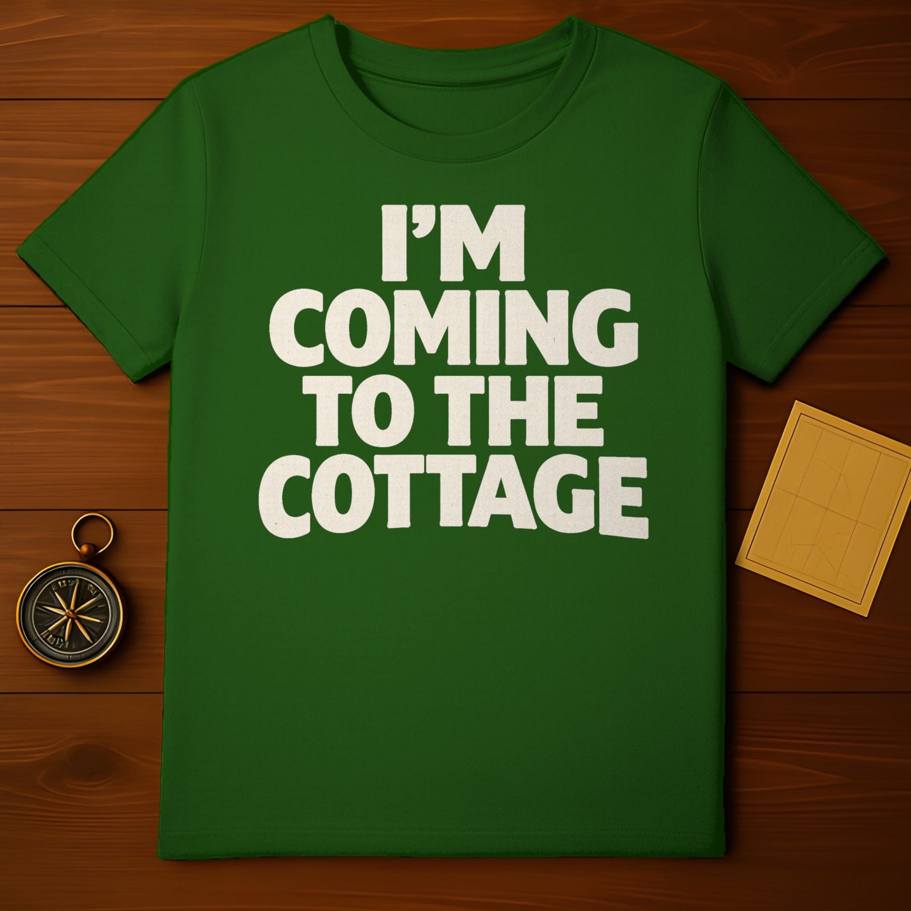 I'M COMING TO THE COTTAGE Green Graphic T-Shirt product type