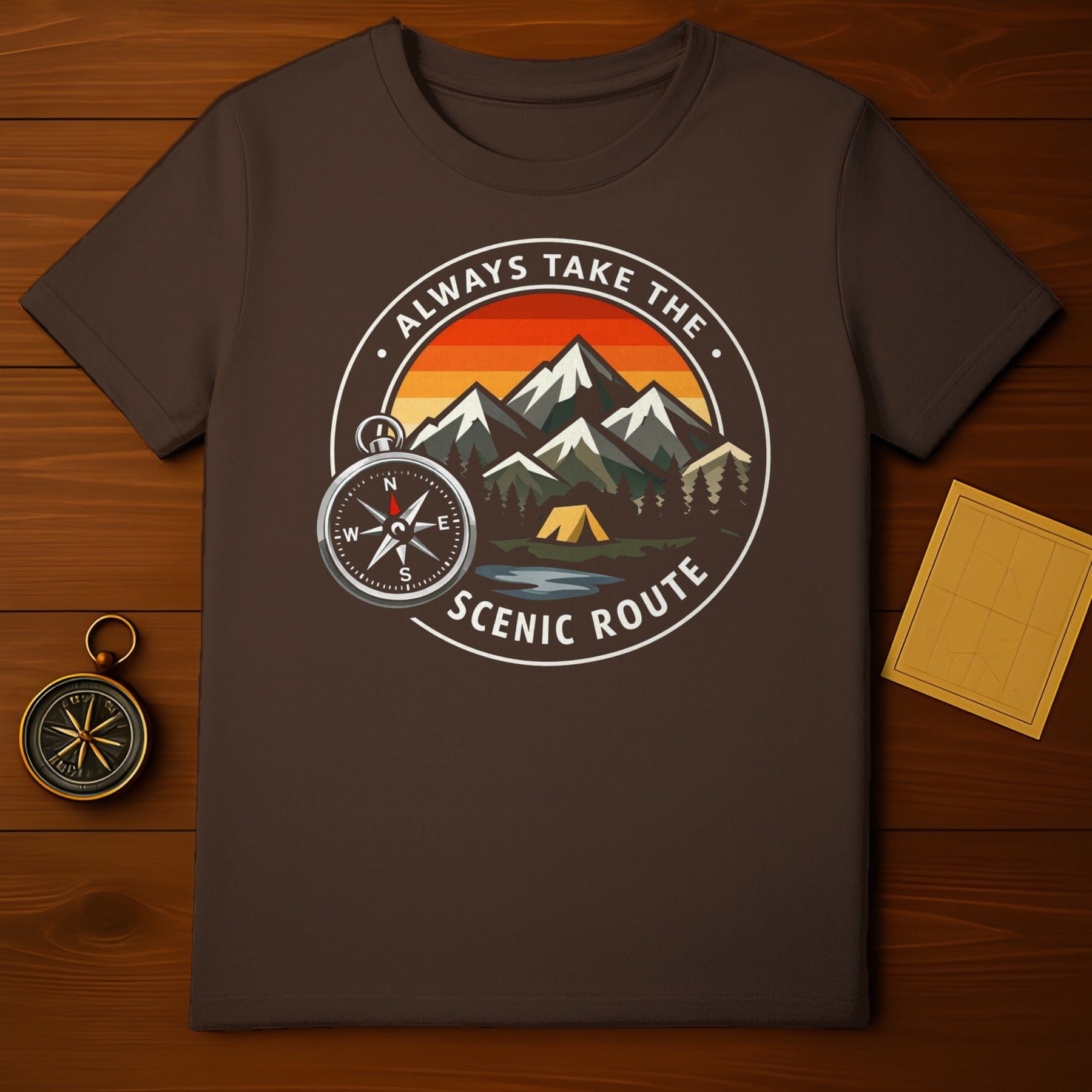 Always Take the Scenic Route Compass Shirt Product