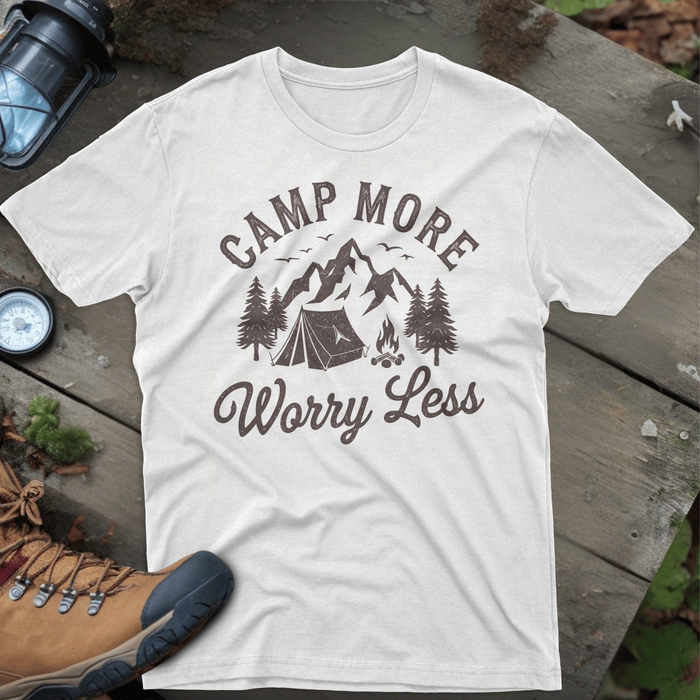 Camp More Worry Less Graphic Tee Shirt product