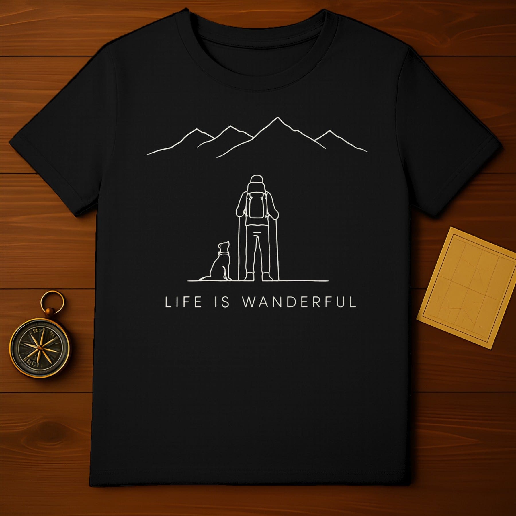 Life is Wanderful Hiker and Dog T-Shirt