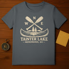 Tainter Lake Menomonie WI Canoe and Paddles T-shirt