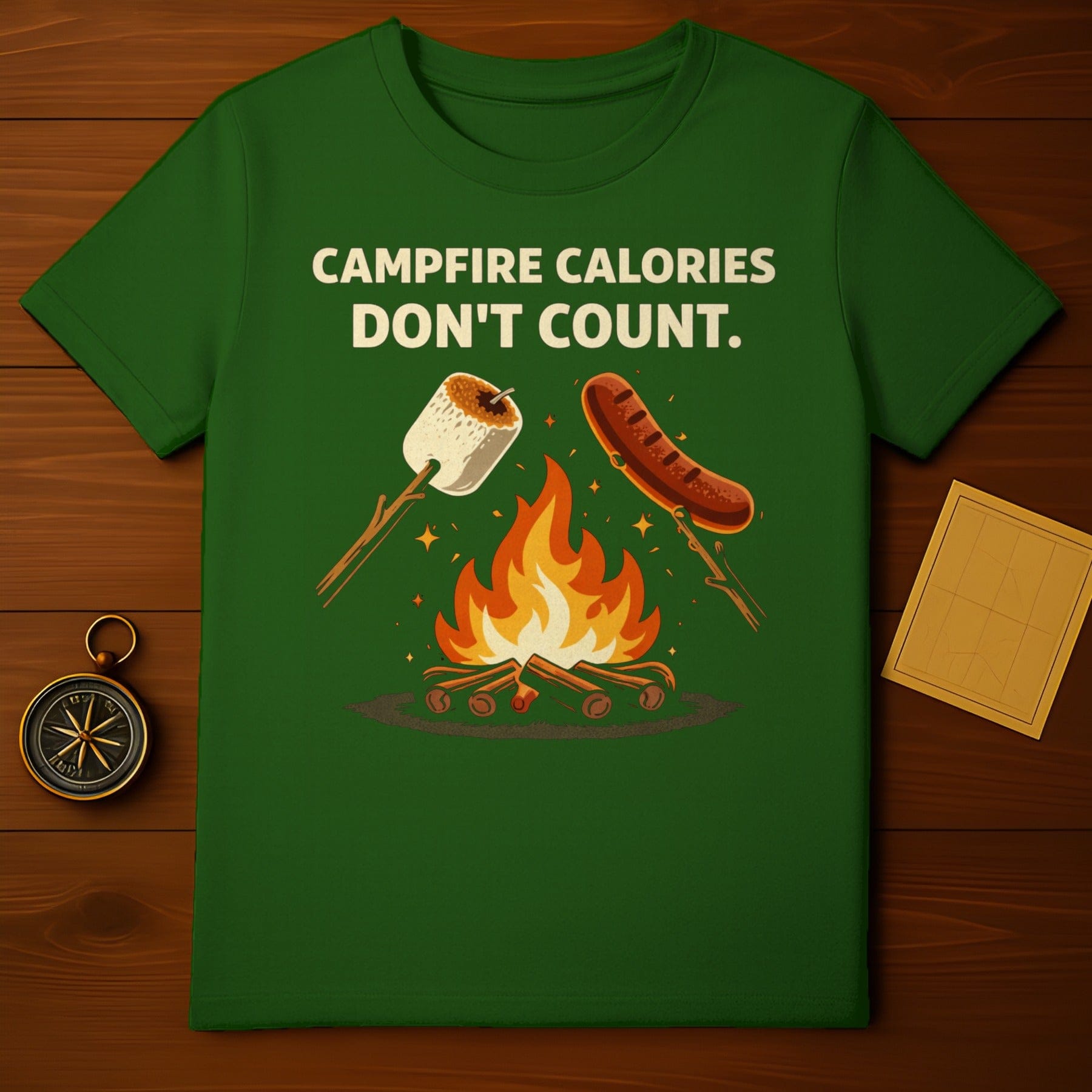 Campfire Calories Don't Count Camping Themed Shirt