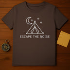 Escape the Noise Camping Tent Moon T-Shirt