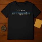 Stay Wild Moonlit Forest Graphic Design T-Shirt