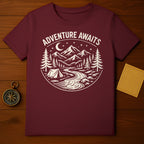 Adventure Awaits Camping and Mountain Design Shirt