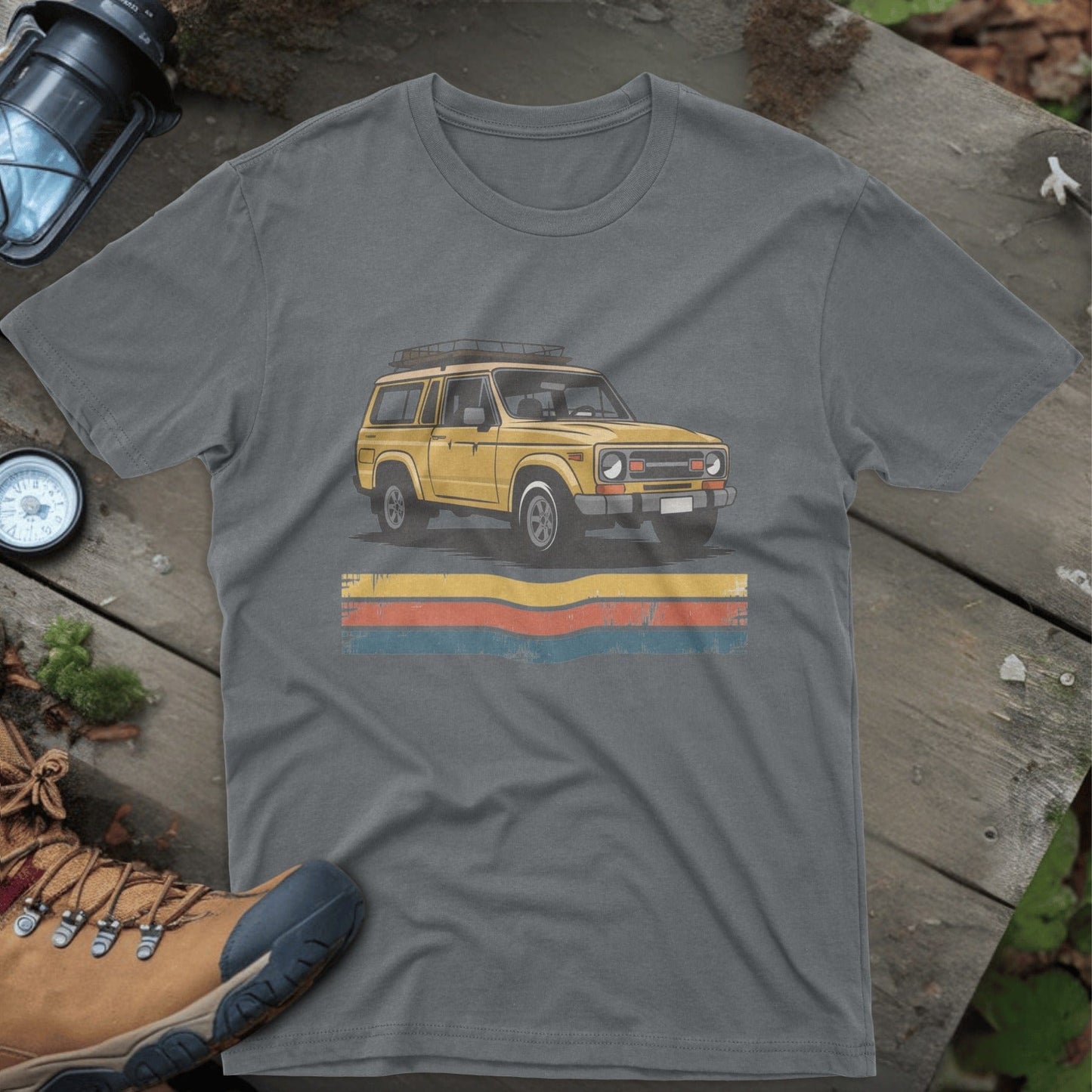 Vintage Yellow SUV Adventure Graphic T-Shirt product type