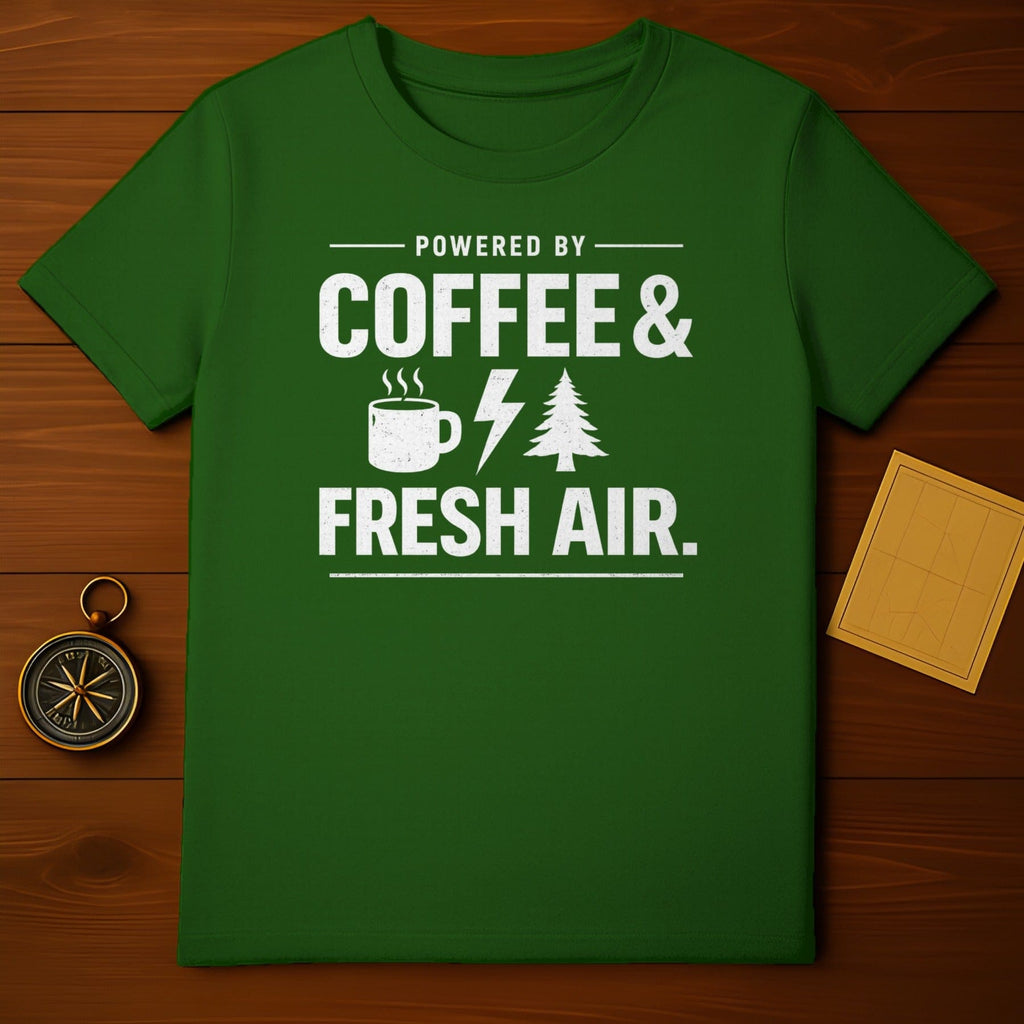 Powered By Coffee And Fresh Air Graphic Tee