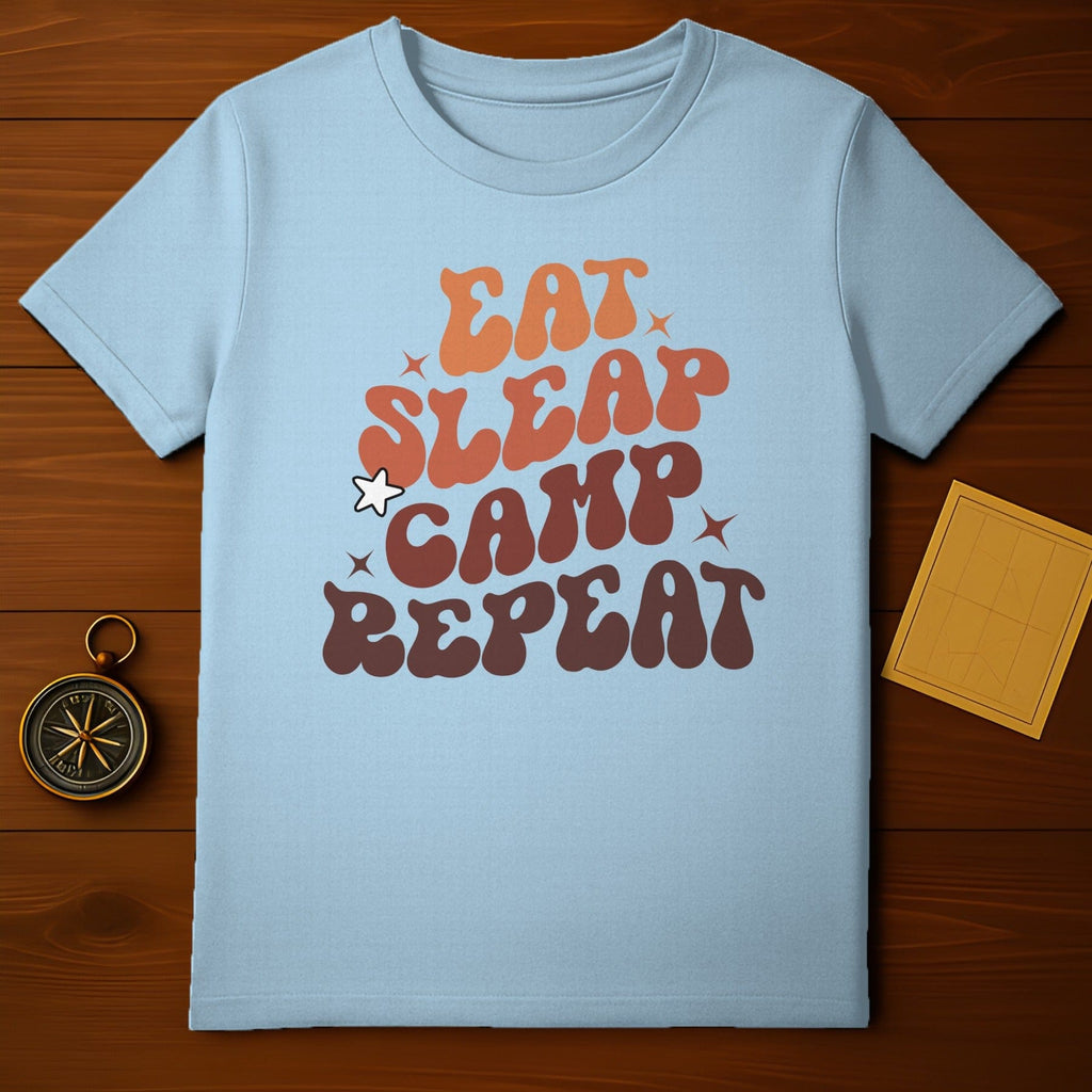 Eat Sleep Camp Repeat Graphic Tee Shirt Product