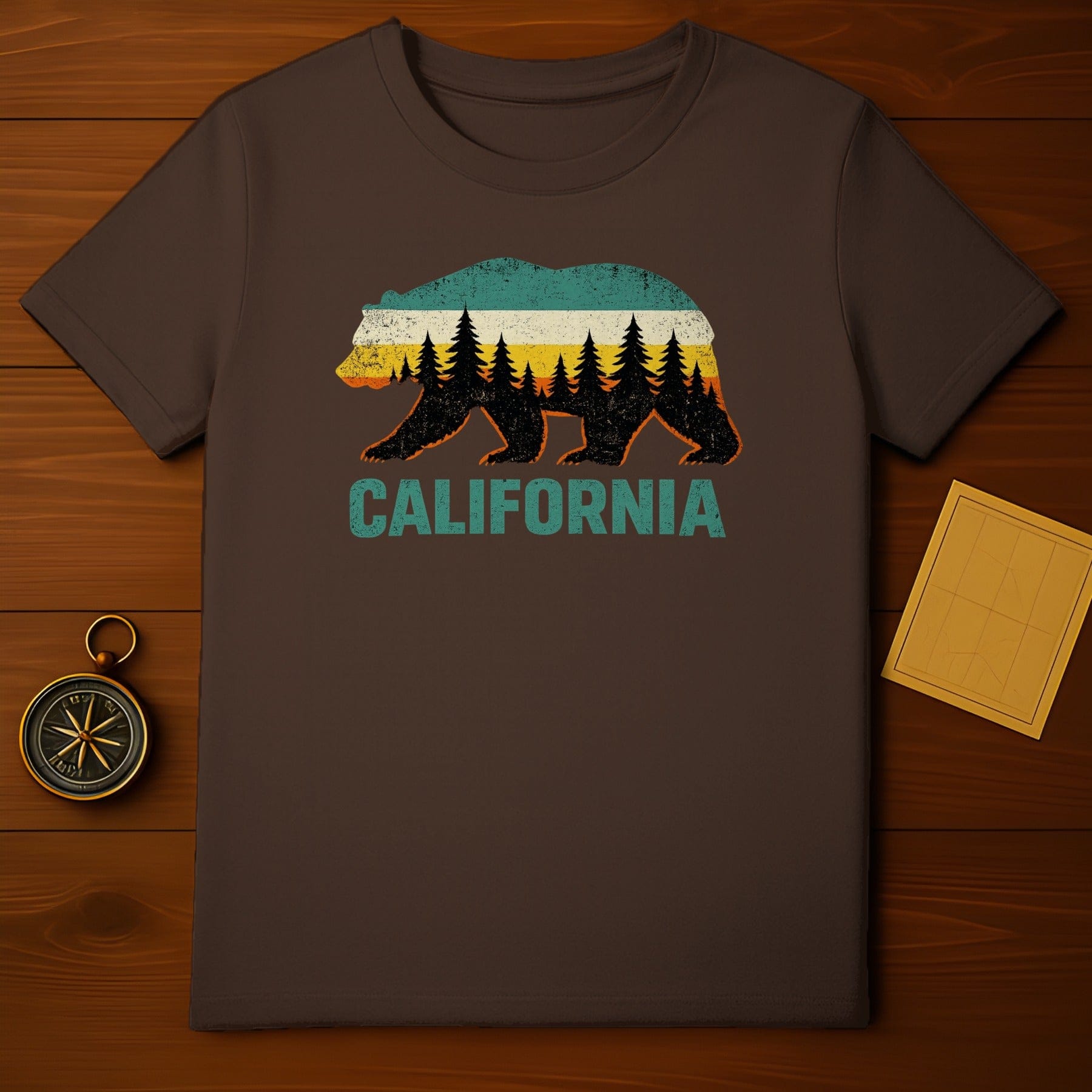 Vintage California Bear and Forest Graphic T-shirt