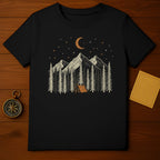 Mountain Camping Under Moon and Stars T-Shirt