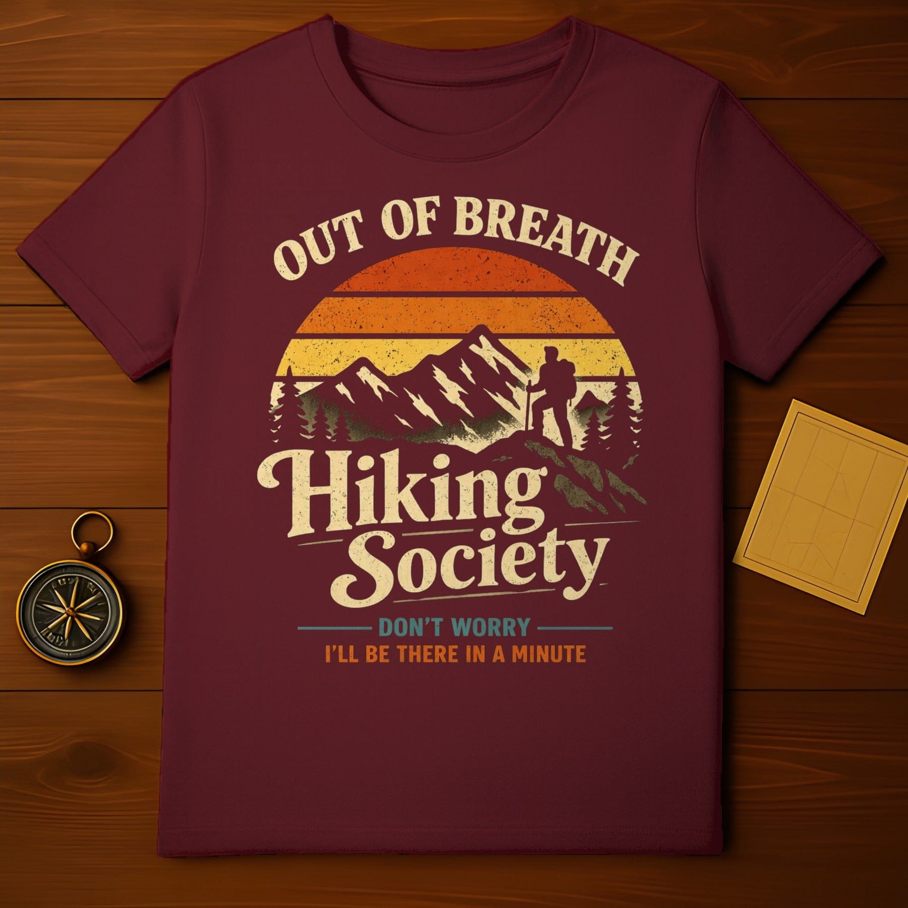 OUT OF BREATH Hiking Society Mountains Sunset product type
hiking
hiker
mountains
outdoors
adventure
nature
wilderness
camping
trekking
forest
sunset
retro
vintage
graphic
funny
quote
travel
explore
outdoorsy
outdoorslife